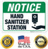 10x7 Inches, 55 Hand Sanitizer Station Sign, mil Thick HDPS (high Density polystyrene), Made in USA