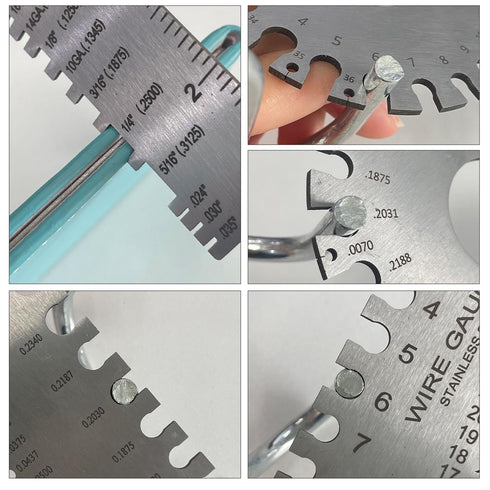 3Pcs Stainless Steel Dual Sided Wire Gauge, Thickness Measurement Tool for Welding and Accessories