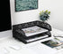 EasyPAG Stackable Letter Tray Organizer - 2 Tiers, A4 Paper Sorter, Mesh File Paper Tray, Black