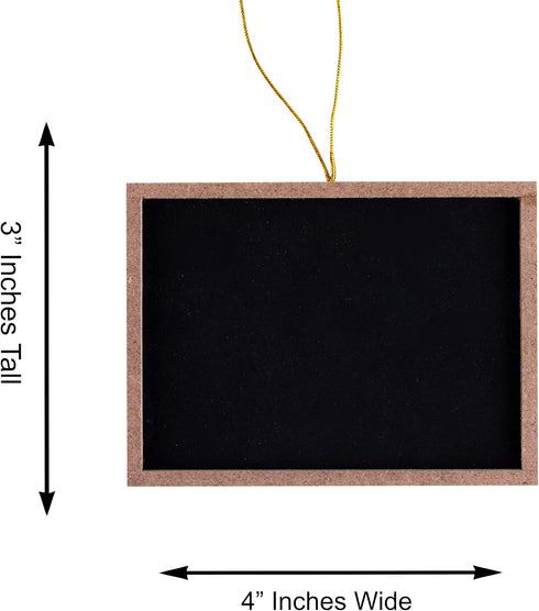 Super Z Outlet Mini 3" x 4" Wooden Frame Hanging Chalk Blackboard for Arts & Crafts, 12 Pack