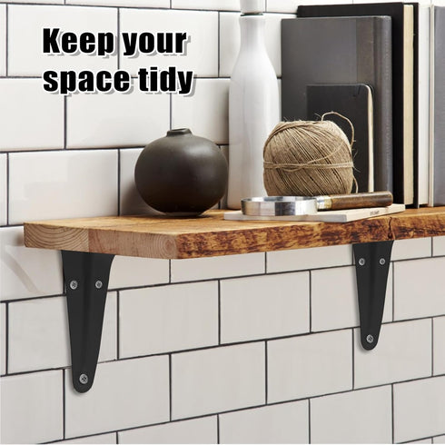 verkelly 10 5 6 Inch Pcs Shelf Brackets, x Black Heavy Duty Metal Wall Corner Angle Shelving for Wall Hanging Shelves