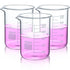 3 Pcs 1000ml Beaker, 3.3 Borosilicate Glass Griffin Low Form Measuring Cups for Laboratory and Daily Use
