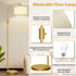 Dimmable 1200 Bulb Nintiue Upgraded Modern Arc Tall Standing Floor Lamp with Linen Shade, Lumens LED Included