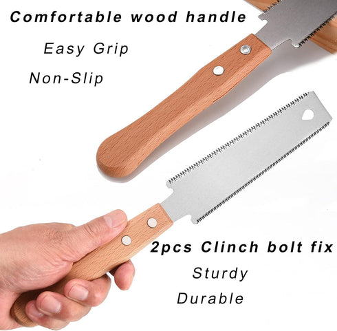 Small Woodworking Hand Saw, 6 Inch Flexible Blade, Double Edge for Craft and DIY