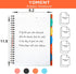 Yoment Spiral Notebook – 8.5'' x 11'', Wide Ruled, 5 Subject with Dividers, 240 Pages, Orange, Back to School Gifts