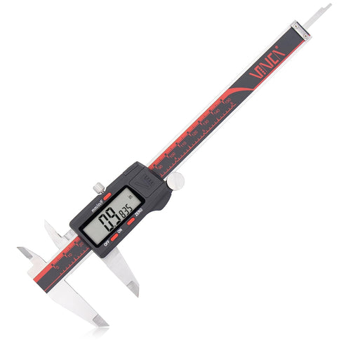 VINCA DCLA-0605 Digital Caliper, 0-6 Inch/150mm, Stainless Steel with Large LCD Screen