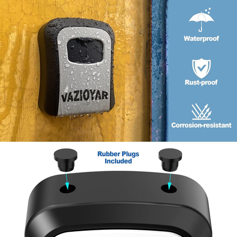 Key Lock Box With Retractable Key Tether - Fixed in the Lock Box to Prevent Carrying the Key After Entering