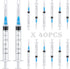 40Pack-3ml Luer lock Syringe with 23Ga Needles, Individually Packaging Disposable Plastic Syringes for Scientific Labs