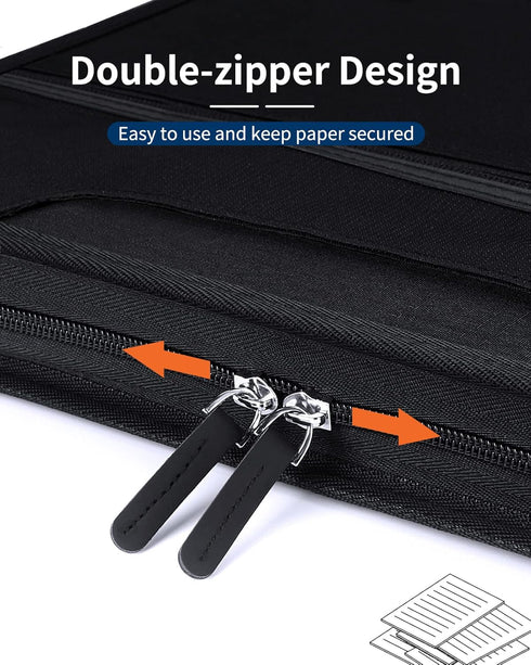Sooez Heavy Duty Accordion File Organizer, Portable 12 Pockets Expanding File Folders for Home & Office