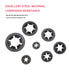 cSeao 235pcs Black Starlock Internal Tooth Lock Washers Assortment Kit - 8 Sizes, M2 to M12