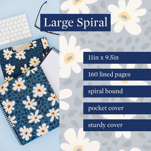 Steel Mill & Co Cute Large Spiral Notebook: College Ruled, 11" x 9.5", Durable Hardcover, 160 Lined Pages