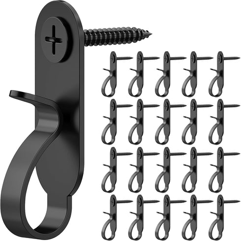 40 Packs Stainless Steel String Lights Hanger Hooks, Outdoor Screw Hooks for Christmas Party Fairy LED Lights