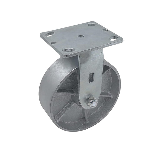 Heavy Duty Caster Steel Cast Iron Wheel, Rigid Caster 1250 LB Capacity, 6 Inch