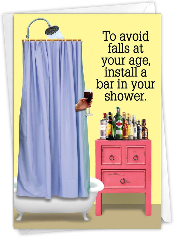 NobleWorks Funny Happy Birthday Card with Envelope, Colorful Humor Greeting Note