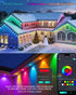 PIYOOPDR 50FT, 4000K (IP67), Permanent Outdoor Lights Smart RGB-IC Eave Lights, DIY LED Christmas Light, White