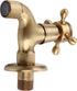Wall Mounted Faucet, Vintage Solid Brass Single Cold Antique Lever Handle Water Tap for Kitchen Sink Laundry Utility