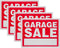 GARAGE SALE Sign Red Yard Sales Street Signs by Ram-Pro - 9 x 12 inch Plastic Banner Labels (Pack of 4)