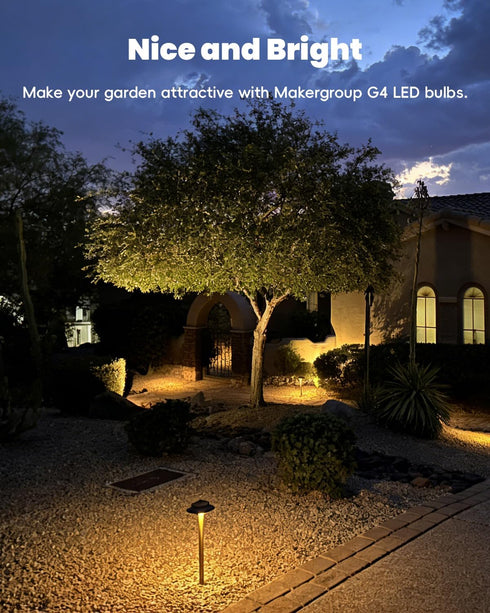 T3 G4 Bulbs, 12VAC/DC 3Watt 2700K-3000K 2-Pack Bi-pin LED Light Low Voltage Warm White for Outdoor Landscape Lighting