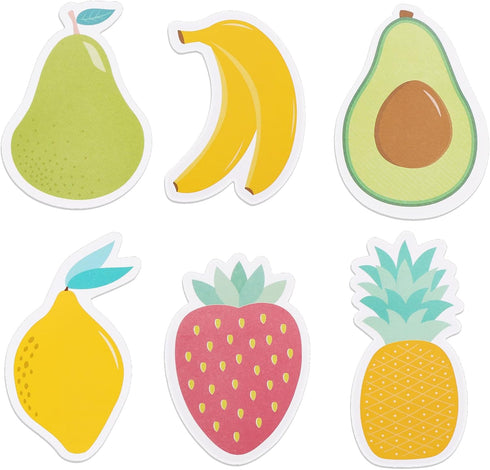 Cobee Cute Fruit Sticky Notes, 6 Pack Large Fruit Cartoon Sticky Notes, Fruit Shape Markers Flags, Cartoon Large