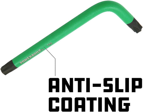 Powerbuilt L-Type Tamper Proof 9 Piece Wrench Set - Short Arm Torx Star Key with Holder