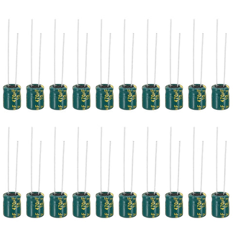 PATIKIL 10V 470uF Electrolytic Capacitors, 20Pcs 6x7mm Aluminum High Frequency Capacitors for Circuit Boards