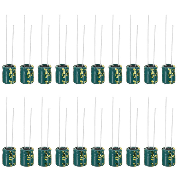 PATIKIL 10V 470uF Electrolytic Capacitors, 20Pcs 6x7mm Aluminum High Frequency Capacitors for Circuit Boards