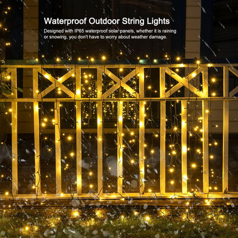 100FT 300 Solar String Lights Outdoor Waterproof with USB Charging & Remote & Memory, Extra Long LED Solar Christmas