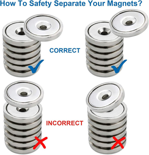 LOVIMAG Neodymium Cup Magnets - Rare Earth Magnets with 100 LBS Holding Force, Dia 1.26 inch, Pack of 8