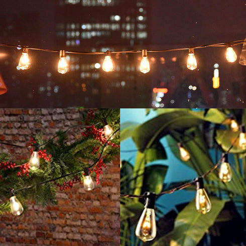 10Ft 11 Bulbs (1 Bulb 7 E12 SUNSGNE Outdoor Patio String Lights with Edison Spare), Vintage Edison String Lights