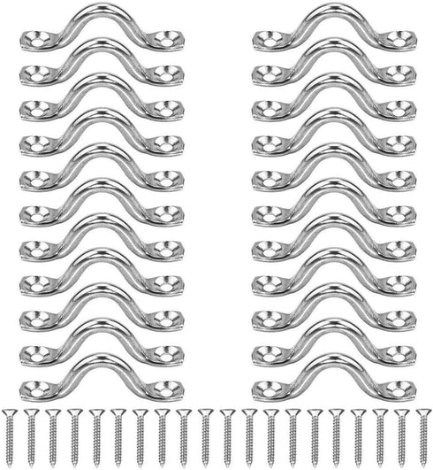 22Pcs M5 316 Stainless Steel Eye Straps Ceiling Wall Mount U Hook with Screws