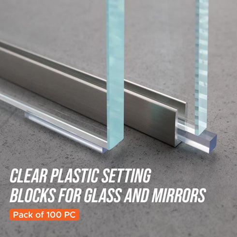 Franklowe Clear Plastic Setting Blocks for Glass and Mirrors Pack of 100 PC (1/8" x 1/4" x 2")