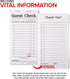 (20 Pack) 1000 Stock Your Home Black+White Guest Check Books for Servers Server Note Pads, Waiter Checkbook, Food
