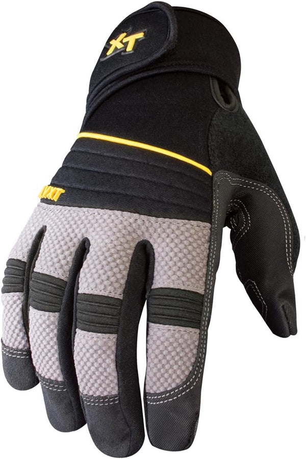 Youngstown Glove Anti-Vibe XT Vibration Dampening Mechanic Work Gloves, Durable, Washable, Anti-Slip Palms, Dark Gray,