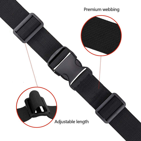 Premium Utility Straps with Quick Release Buckle, Adjustable Nylon Lashing Straps for Camping Gear, Black 4Pcs