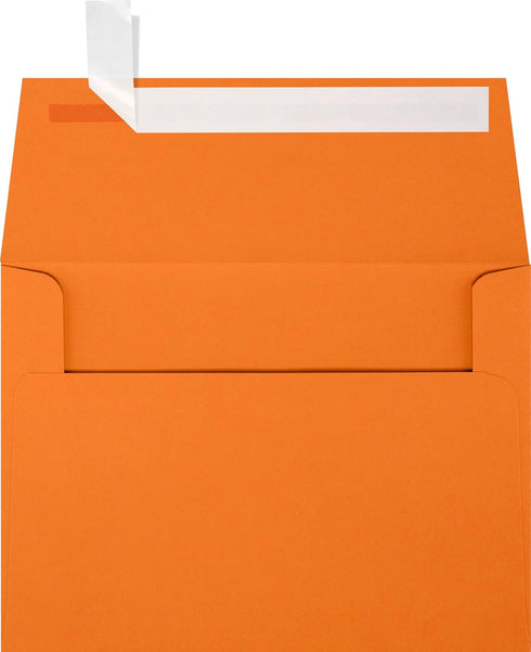 LUXPaper A6 Invitation Envelopes, Peel & Press, Mandarin Orange, 80lb. Text, 50 Qty