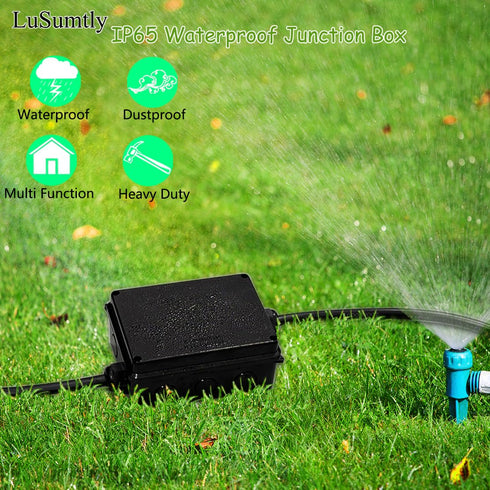 Junction Box, Waterproof IP65 ABS Plastic Electrical Power Cord Enclosure, Black 7.9 x 6.1 x 3.1 inch