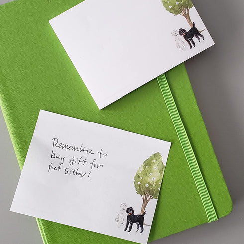 POODLE STICKY NOTES - 4" x 3" Notepad with 50 Sheets - Gift for Dog Lovers (2, POODLES in Black & White)