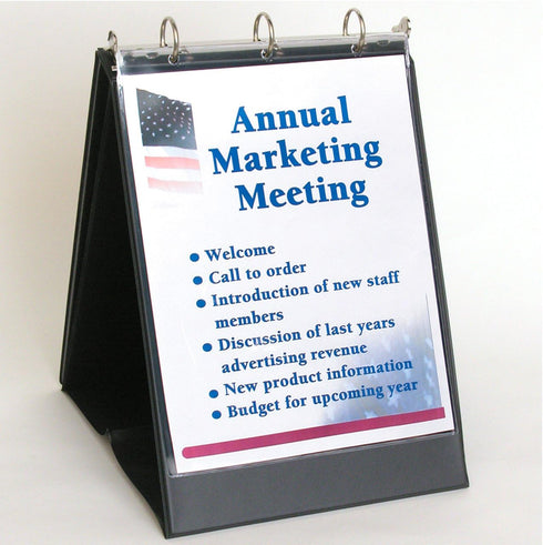 StoreSMART Flip Chart Easel Presentation Binder, Portrait/Vertical, Black, VH430
