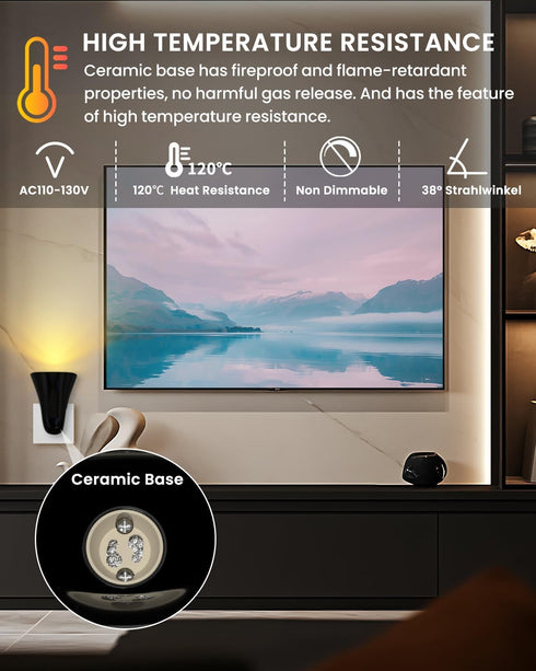 GU10 5W 3000K Bulb, GU10 360Rotatable, AC110-130V Wall Spotlight Plug in Sconces Up Lights Indoor with Warm White Light