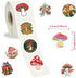 MAQIYI 500Pcs 10 Mushroom Rolls Small Stickers Cute Circle Teacher Supplies Stickers Classroom Designs Motivational