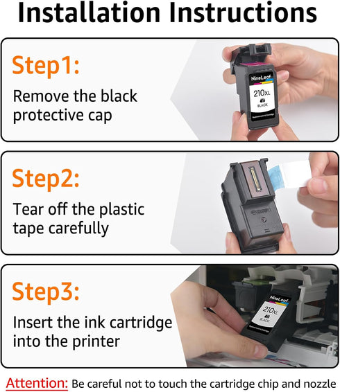 NineLeaf 210XL Black Ink Cartridge Compatible for Canon PG-210XL (401 Pages, Ink Level Indicator, 1 Pack)