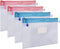 Wisdompro Zipper Pouch, 4 Packs Durable Letter Size Waterproof Mesh File Bag, Document Organizer - Pink/Blue