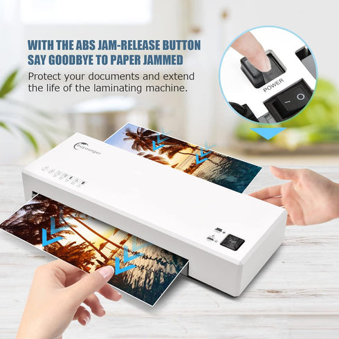 Laminator, 4 in 1 A4 Laminating Machine with 40 Laminating Sheets, Hot & Cold with Paper Trimmer & Corner Rounder,