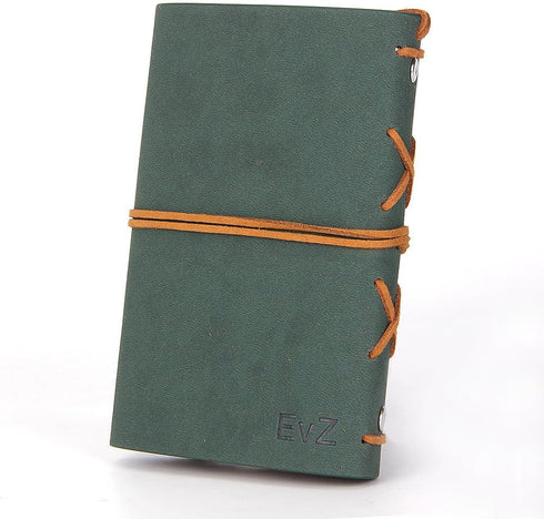EvZ Leather Writing Journal Notebook, 7 Inches Vintage Nautical Spiral Notepad, Dark Green