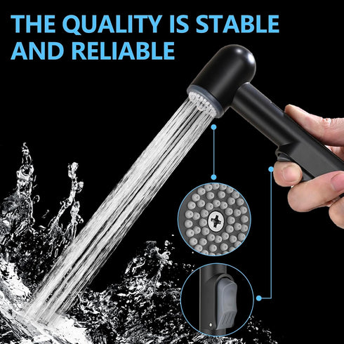 NESTLEAP Matte Black Handheld Bidet Sprayer for Toilet - Durable ABS Bathroom Jet for Feminine Hygiene, Baby Cloth