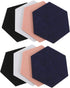 NUOBESTY 8pcs Acoustic Felt Panels, Hexagon Cork Board, Colorful Stitching Felt Bulletin Board Tiles