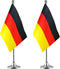 WXTWK 2 Pack Germany Flag Mini Desk Flags with Stand Base, Small German Table Flags for Home Office Events