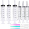 6 Pack Syringe Without Needle (60ml and 20ml), Large Plastic Syringes for TKB Lip Gloss Base, Scientific Labs