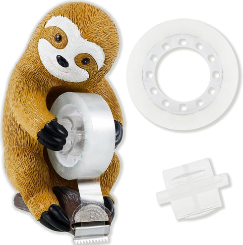 Cute Sloth Tape Holder, Resin Desk Tape Cutter, Novelty Tape Cutting Tools for Home School Office Desk Wrapping Gifts