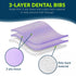 917488 3 13 18 (Pack 50)Disposable BibsEmbossed2-Ply TIDI Choice Dental Bib, Purple (Lavender), Layers, W x L of Dental